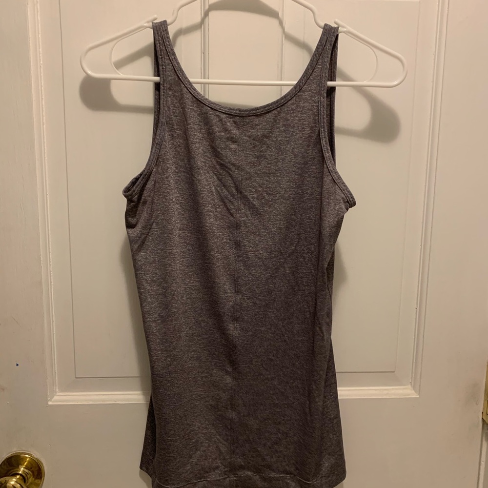 Grey Lululemon open back workout tank